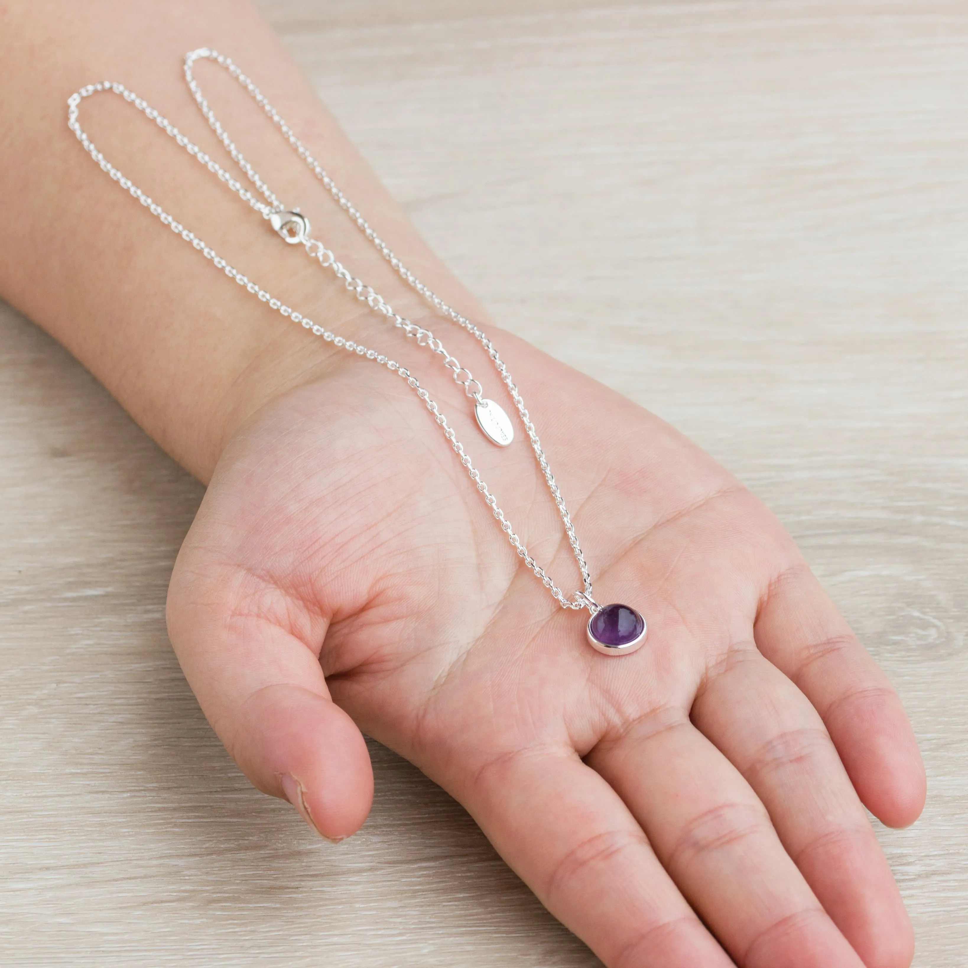 Amethyst Necklace with Quote Card