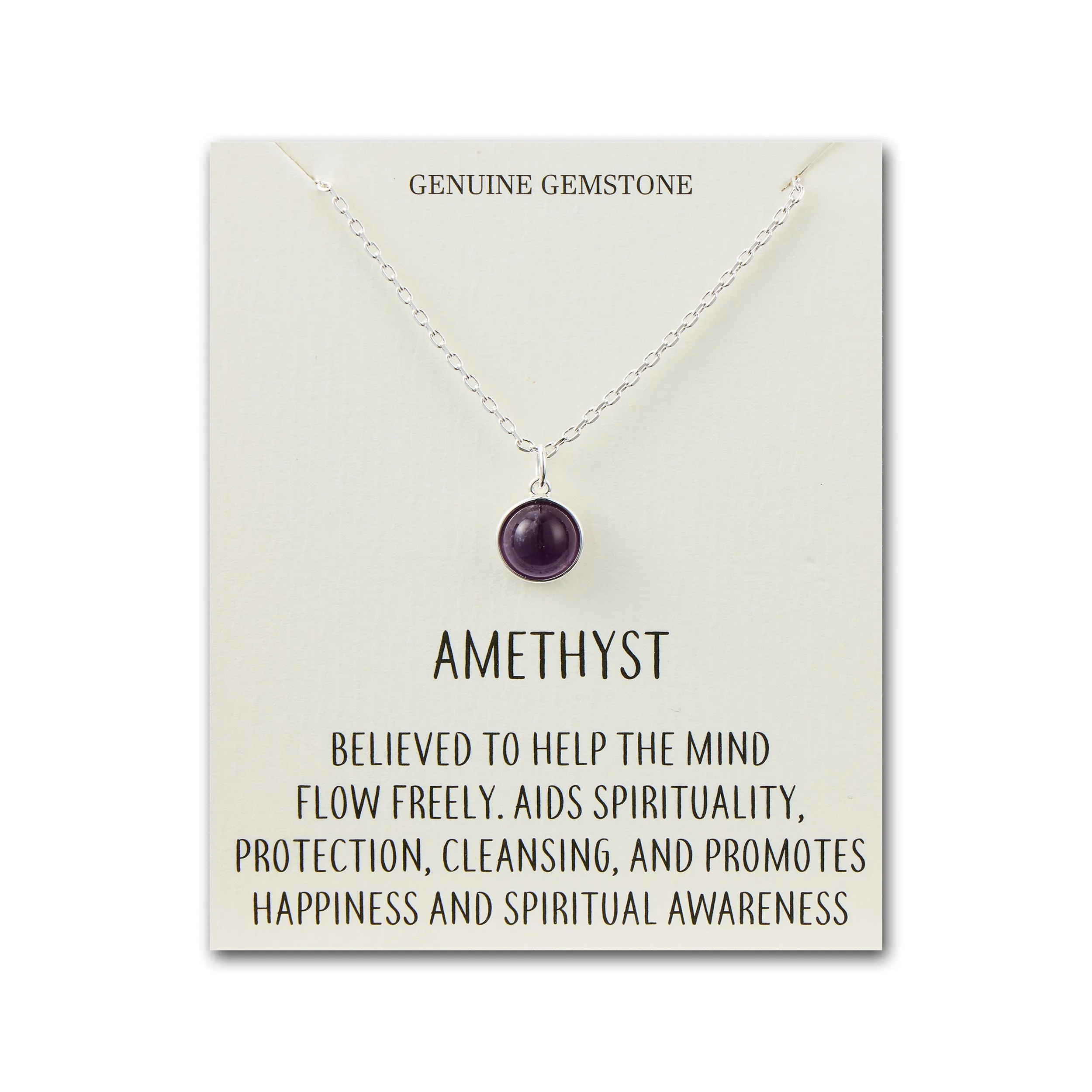 Amethyst Necklace with Quote Card