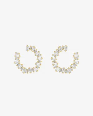 Ann White Topaz Milli Sideways Hoops