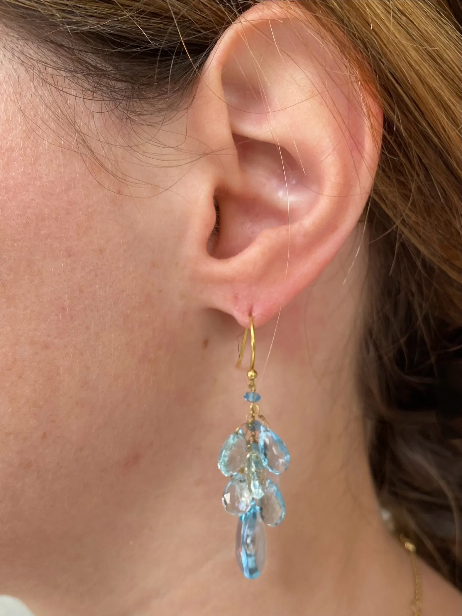 Aquamarine & Blue Topaz Drop Earrings