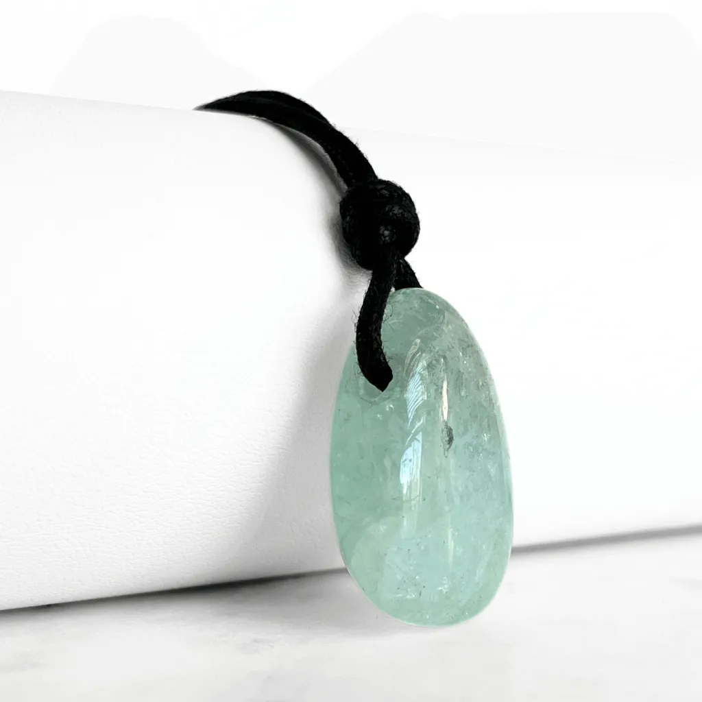 Aquamarine Drop Gemstone Pendant - Clear Serenity