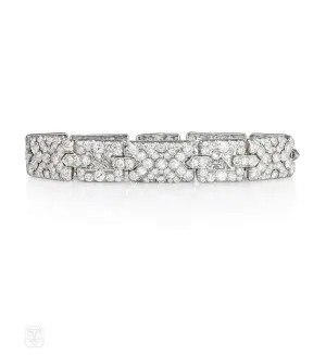 Art Deco diamond plaque bracelet