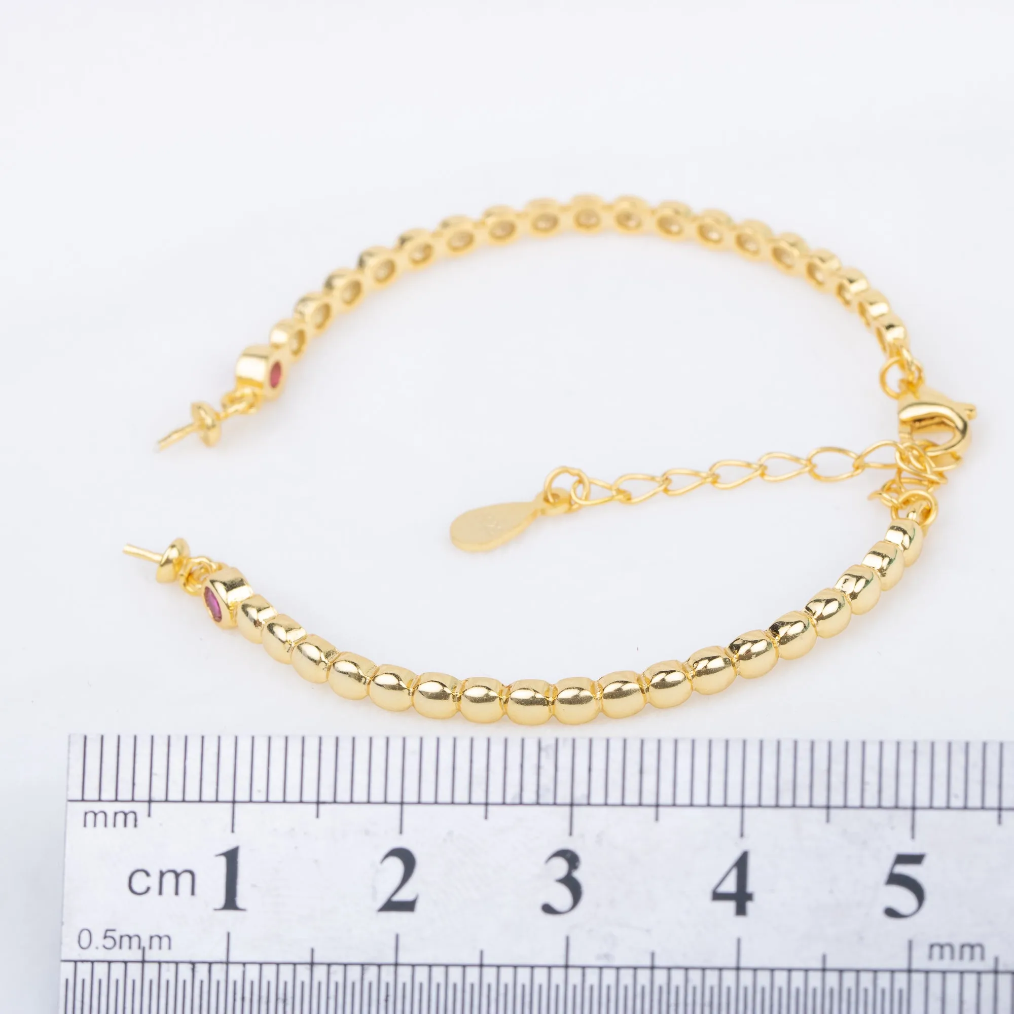 b010195 DIY 7-8mm Natural Freshwater pearl bracelet accessory 925 sterling silver adjustable chain bracelet for women