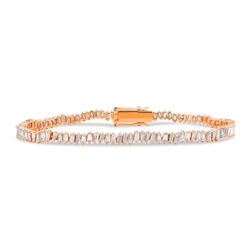 Baguette Cut Diamond Tennis Bracelet