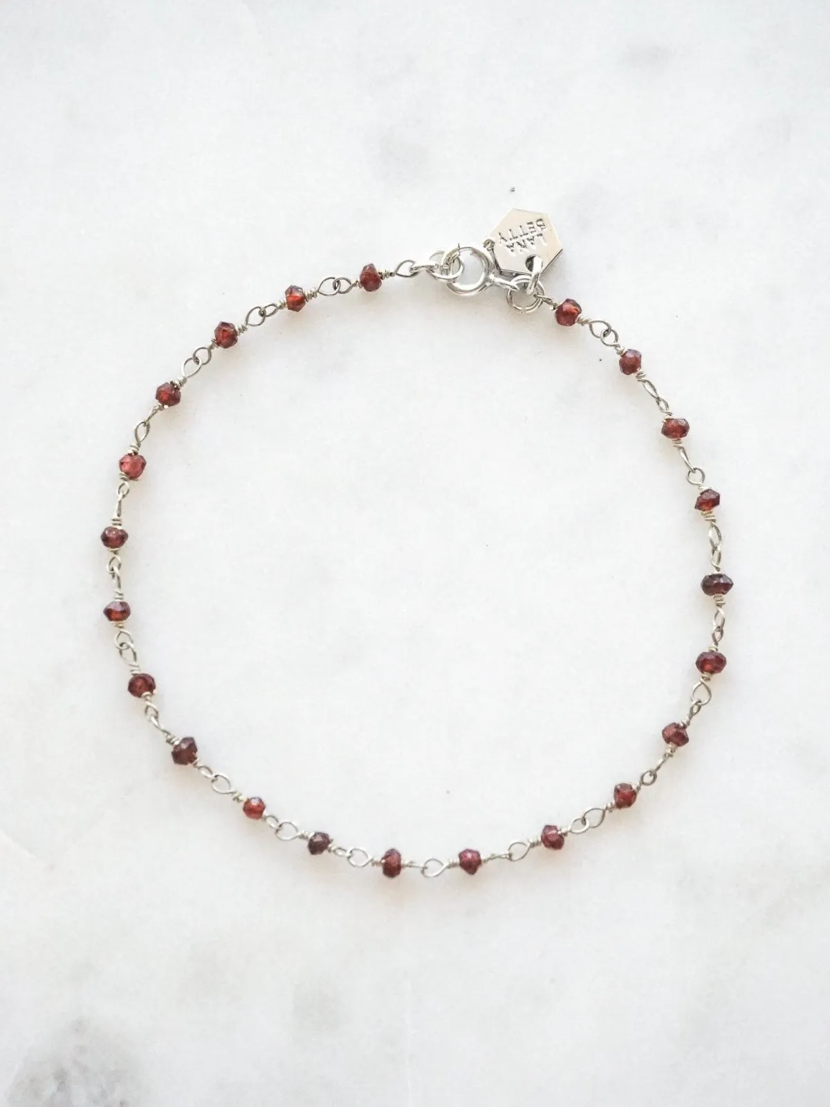 Beaded Gemstone Chain Bracelet - Sterling Silver