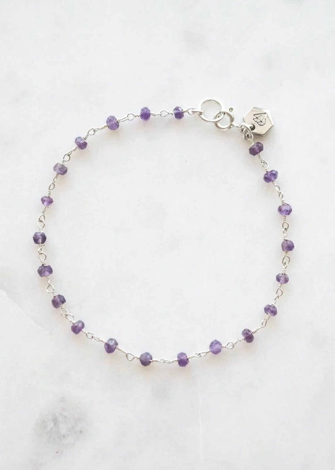 Beaded Gemstone Chain Bracelet - Sterling Silver