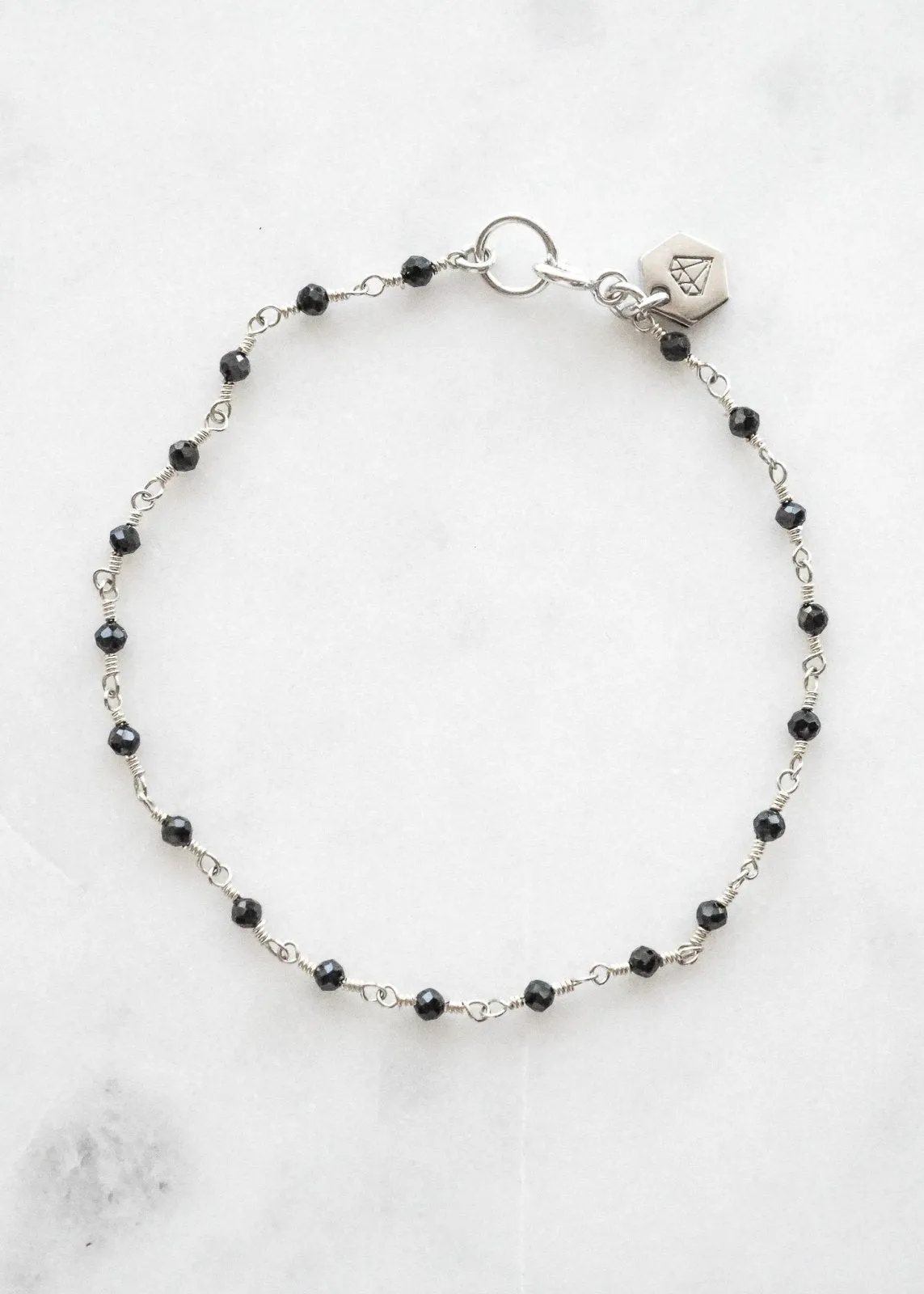 Beaded Gemstone Chain Bracelet - Sterling Silver