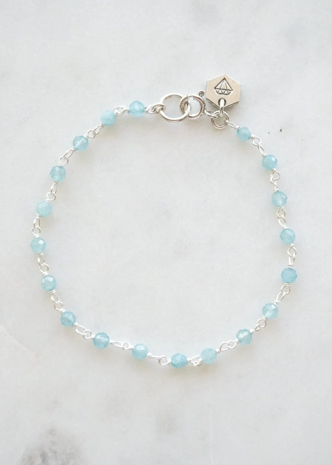 Beaded Gemstone Chain Bracelet - Sterling Silver