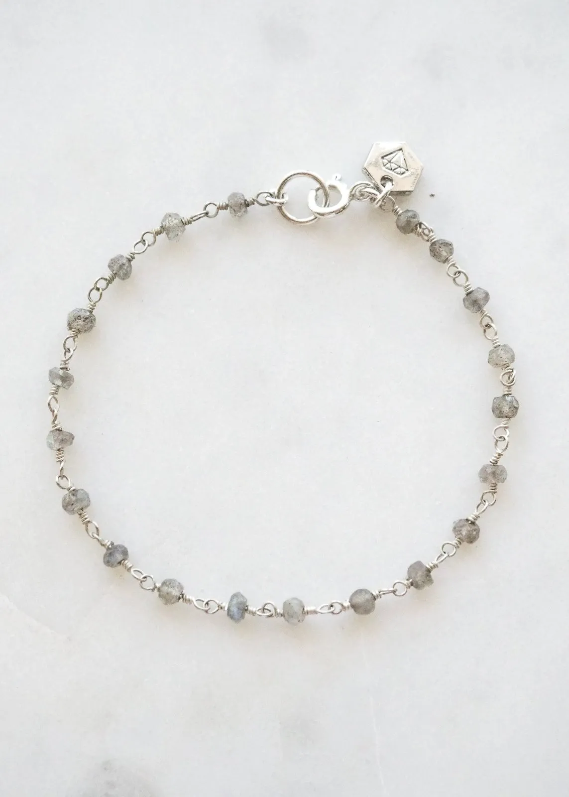 Beaded Gemstone Chain Bracelet - Sterling Silver