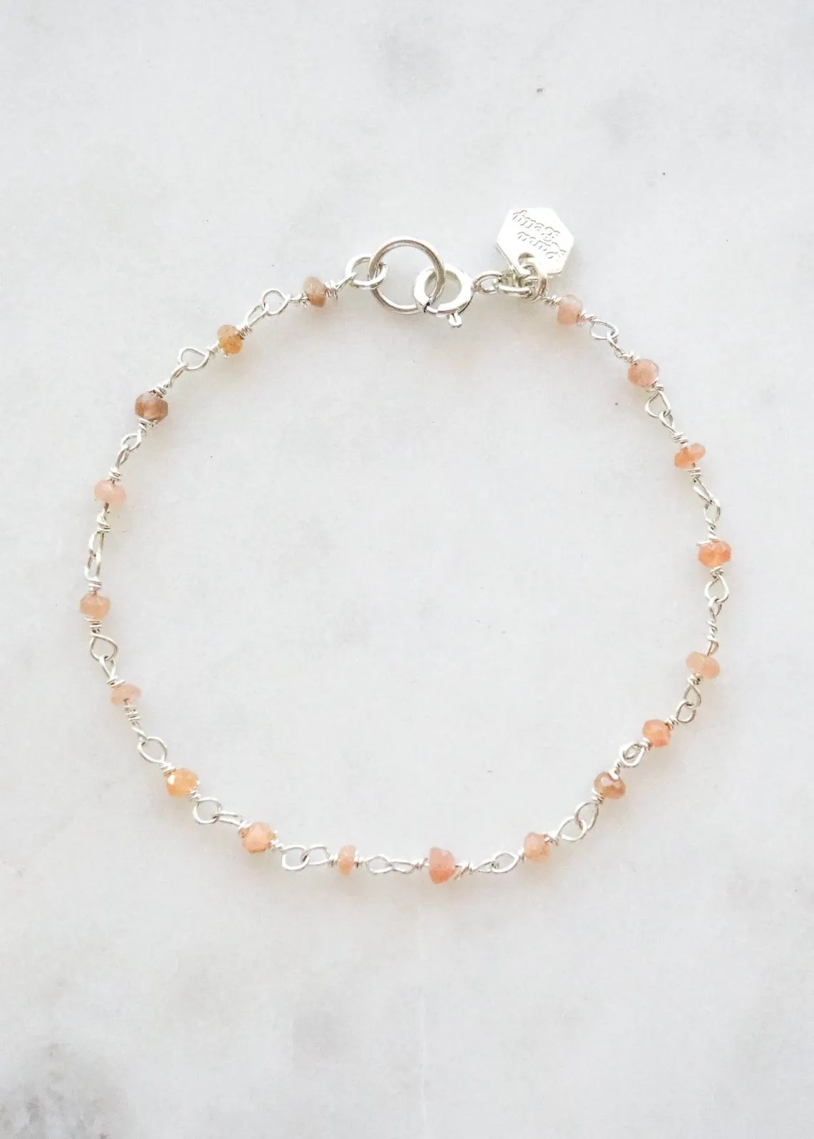 Beaded Gemstone Chain Bracelet - Sterling Silver