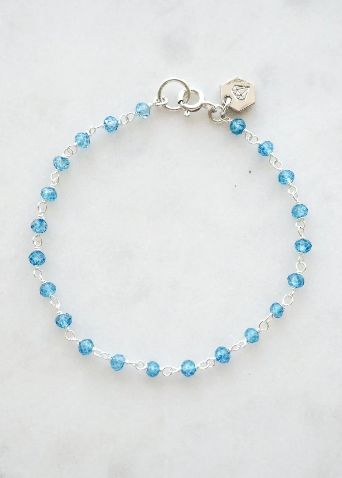 Beaded Gemstone Chain Bracelet - Sterling Silver