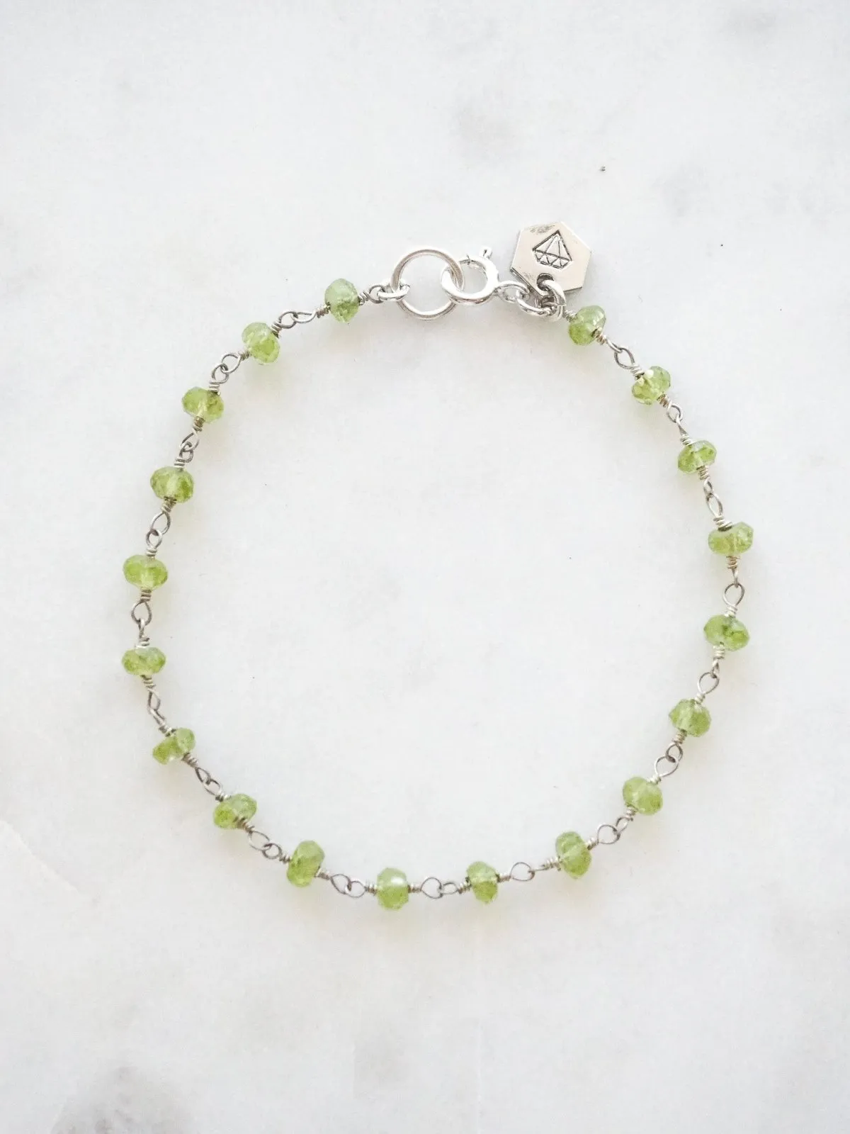 Beaded Gemstone Chain Bracelet - Sterling Silver