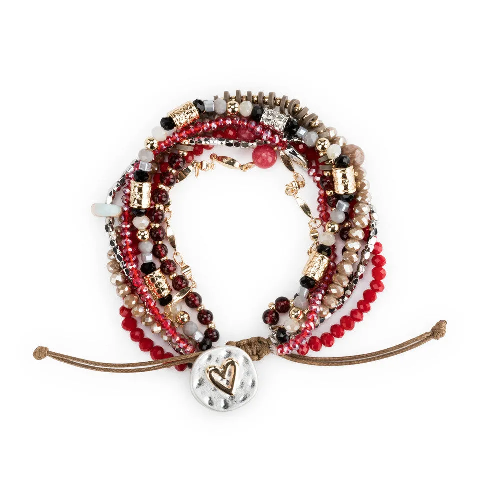 Beaded Love Bracelet - Garnet By Demdaco