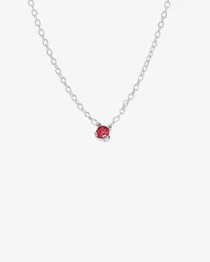 Birthstone necklace silver july