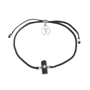 BLACK TOURMALINE CRYSTAL BRACELET - BLACK - SILVER