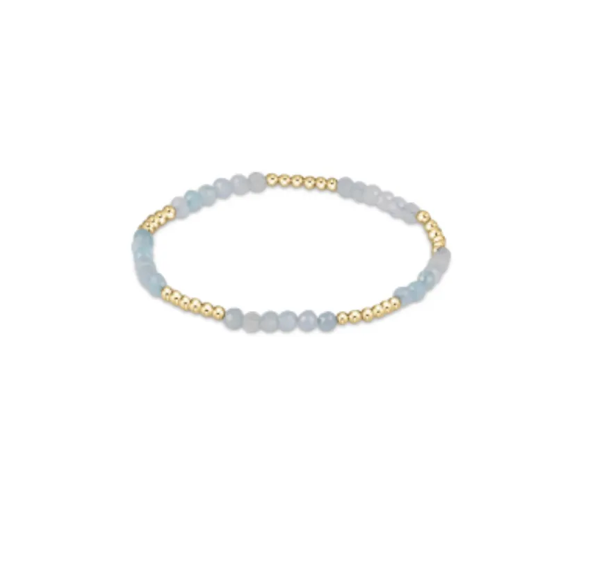 Blissful Pattern 2.5mm Bead Bracelet - Aquamarine by enewton