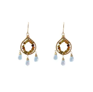 Blue Topaz and Tourmaline E772 Earrings