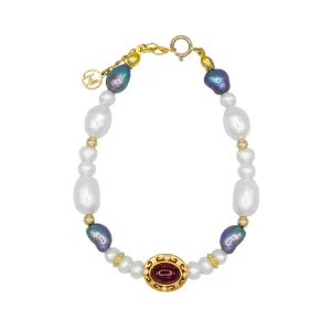 Burgundy Pearl Bracelet