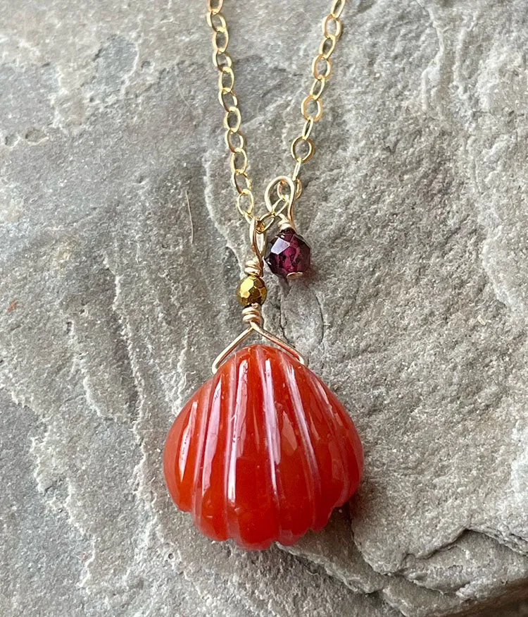 Carnelian Carved Necklace