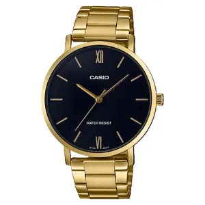 Casio Men's Analog Gold Stainless Steel Band Watch MTPVT01G-1B MTP-VT01G-1B