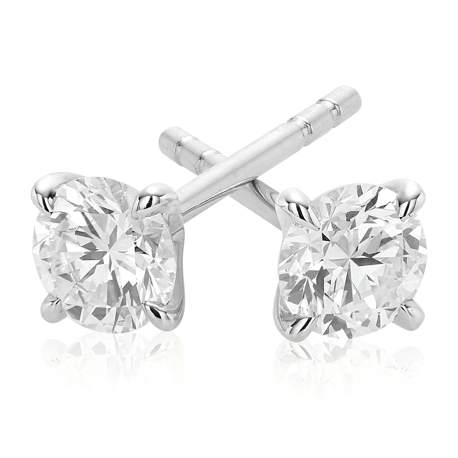 Celebration 9ct White Gold Round Cut 0.50 Carat tw Lab Grown Diamond Stud Earrings