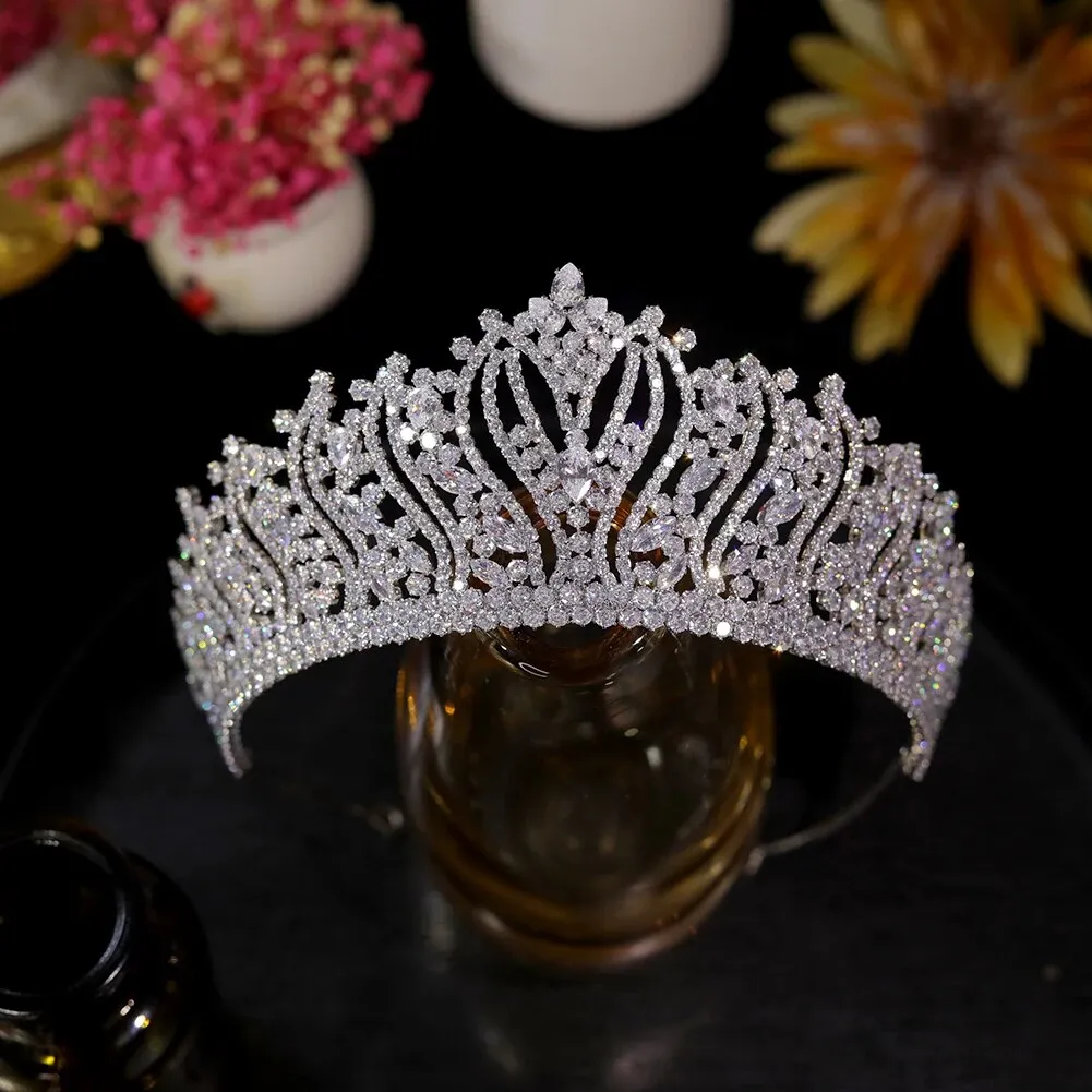 Celestial Elegance: Vintage CZ Tiara Bridal Crown