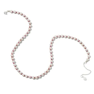 Chronos Strand, Garnet & Freshwater Pearl, Silver