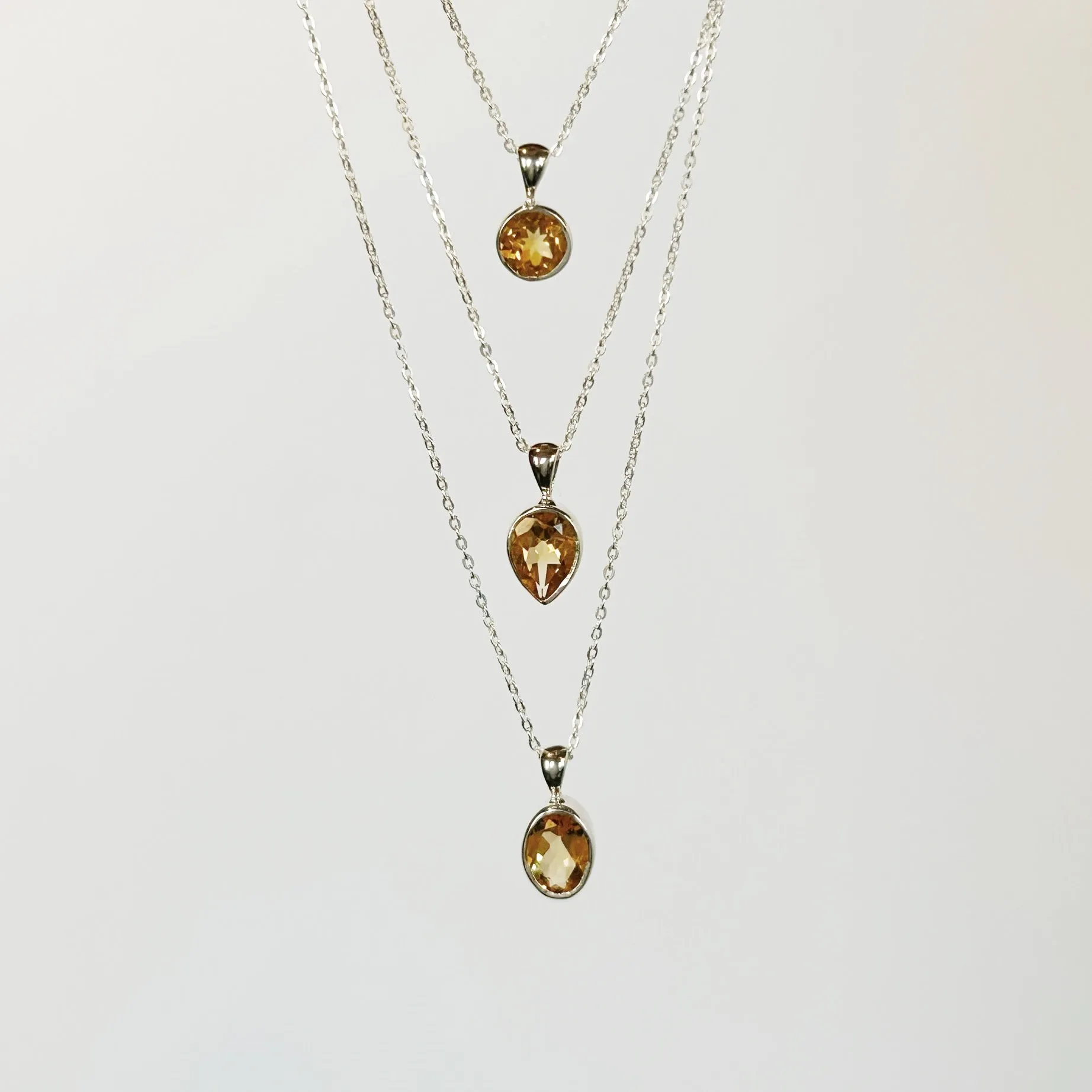 Citrine Necklace in Sterling Silver