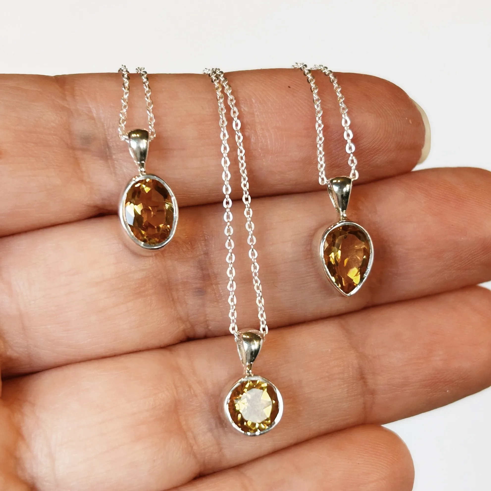 Citrine Necklace in Sterling Silver