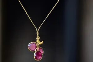 Colette Set Cluster with Moon and Ruby Necklace