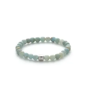 ColorUp (6mm) Silver Bracelet w. Aquamarine