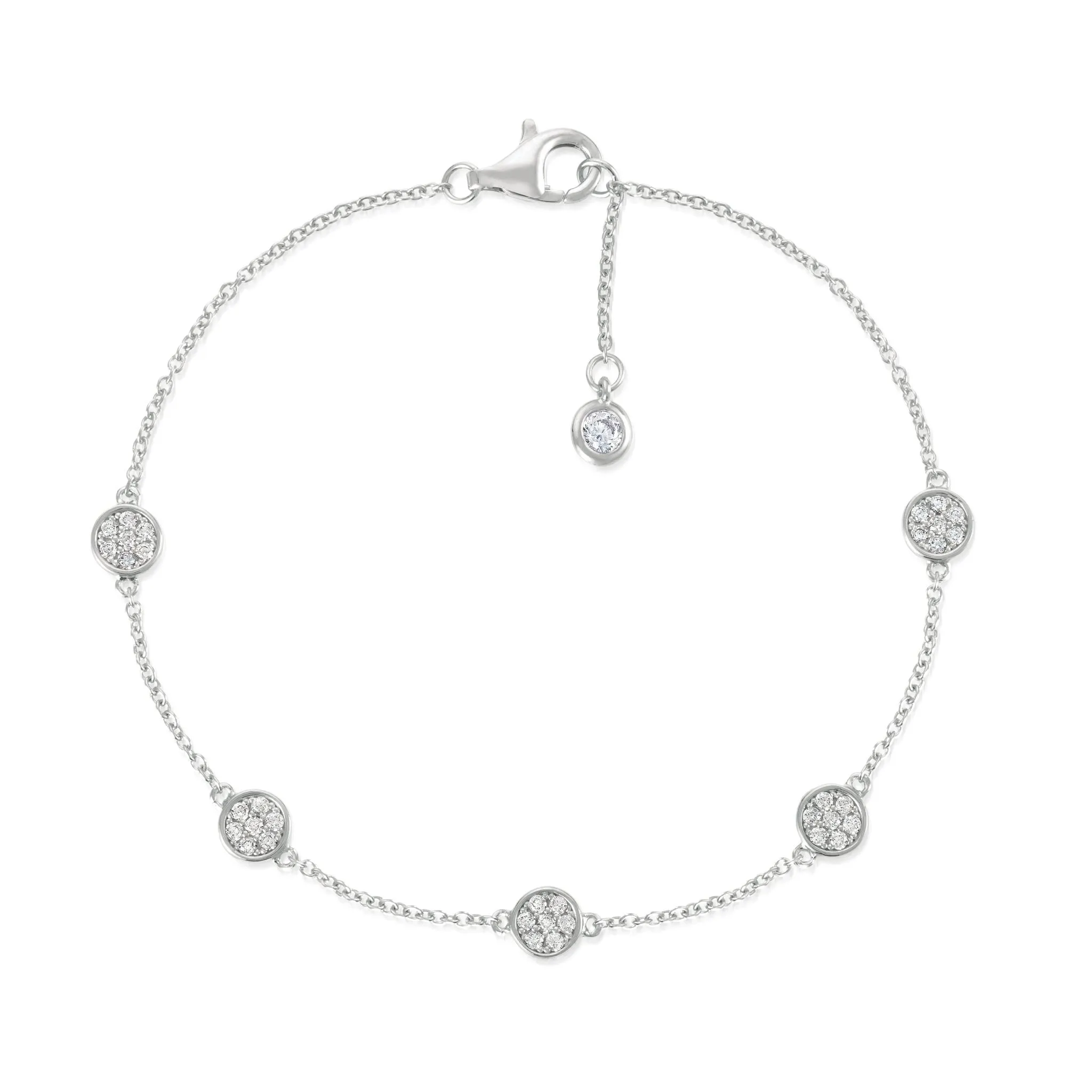 CRISLU Multi Sugar Drop Bracelet finished in Pure Platinum