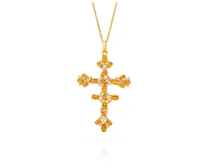 Cross of Lorraine Necklace | Citrine