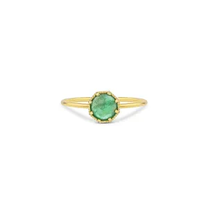 Crown Bezel Emerald Ring