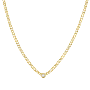 Cuban Link Diamond Solitaire Necklace