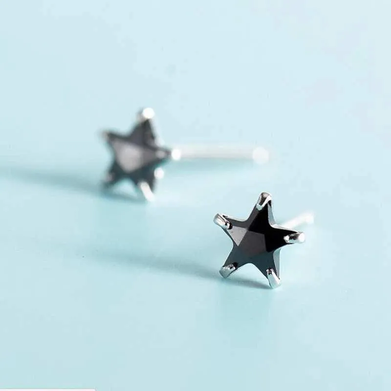 Cute and Minimalist Star Stud Earrings with Sparkling Zircon