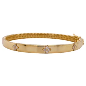 Diamond Clover Bangle Bracelet