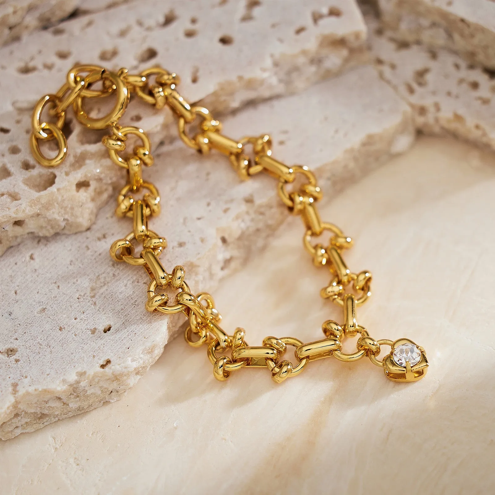 Diamond Heart Chain Bracelet