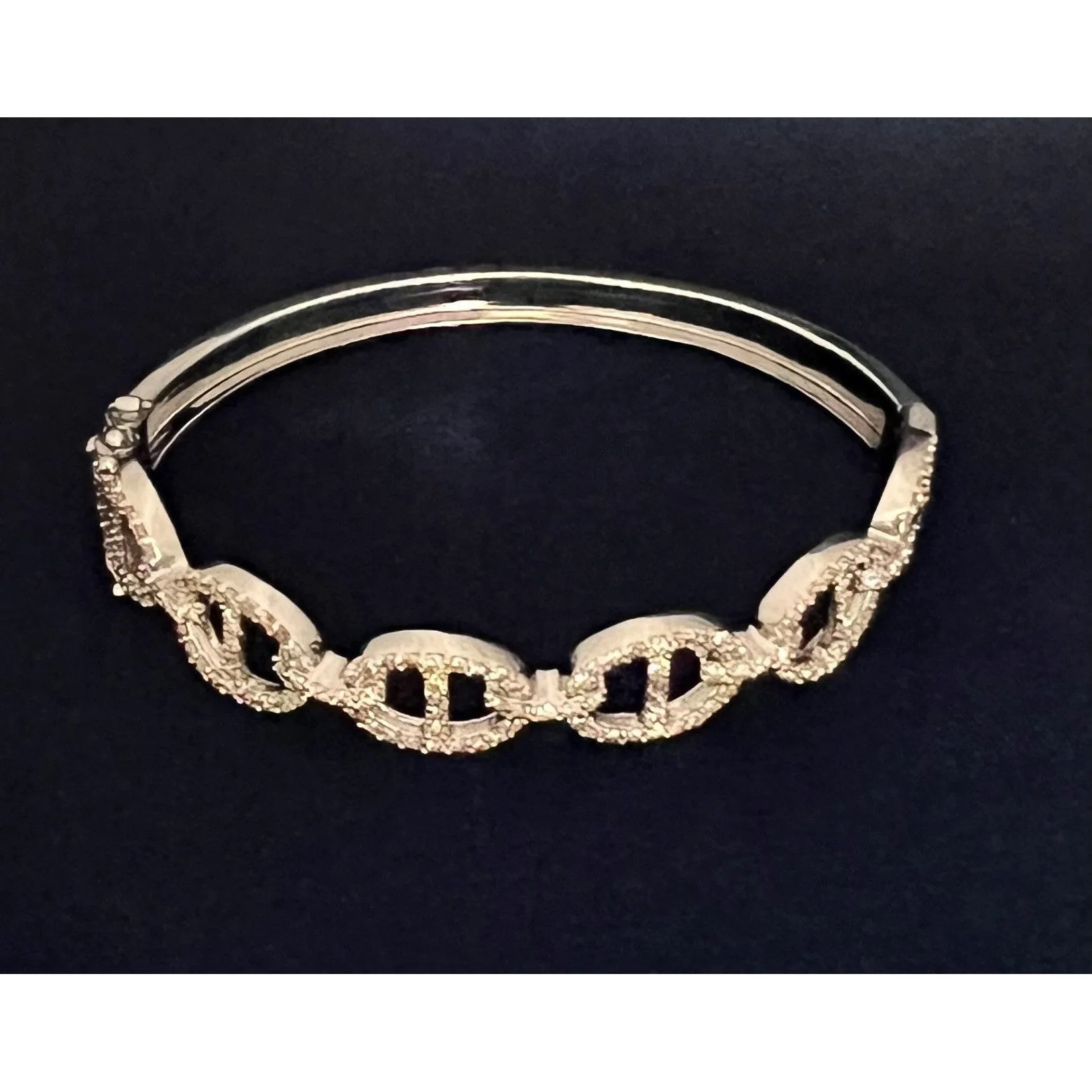 Diamond Oval Bangle Bracelet