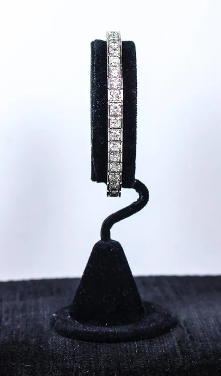 DIAMOND Round Cut 14 Karat White Gold Tennis Bracelet 7.02 Carat