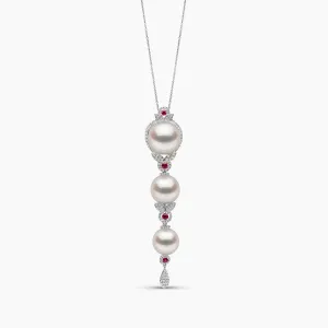 Duchess 18K Gold Pearl, Ruby and Diamond Necklace