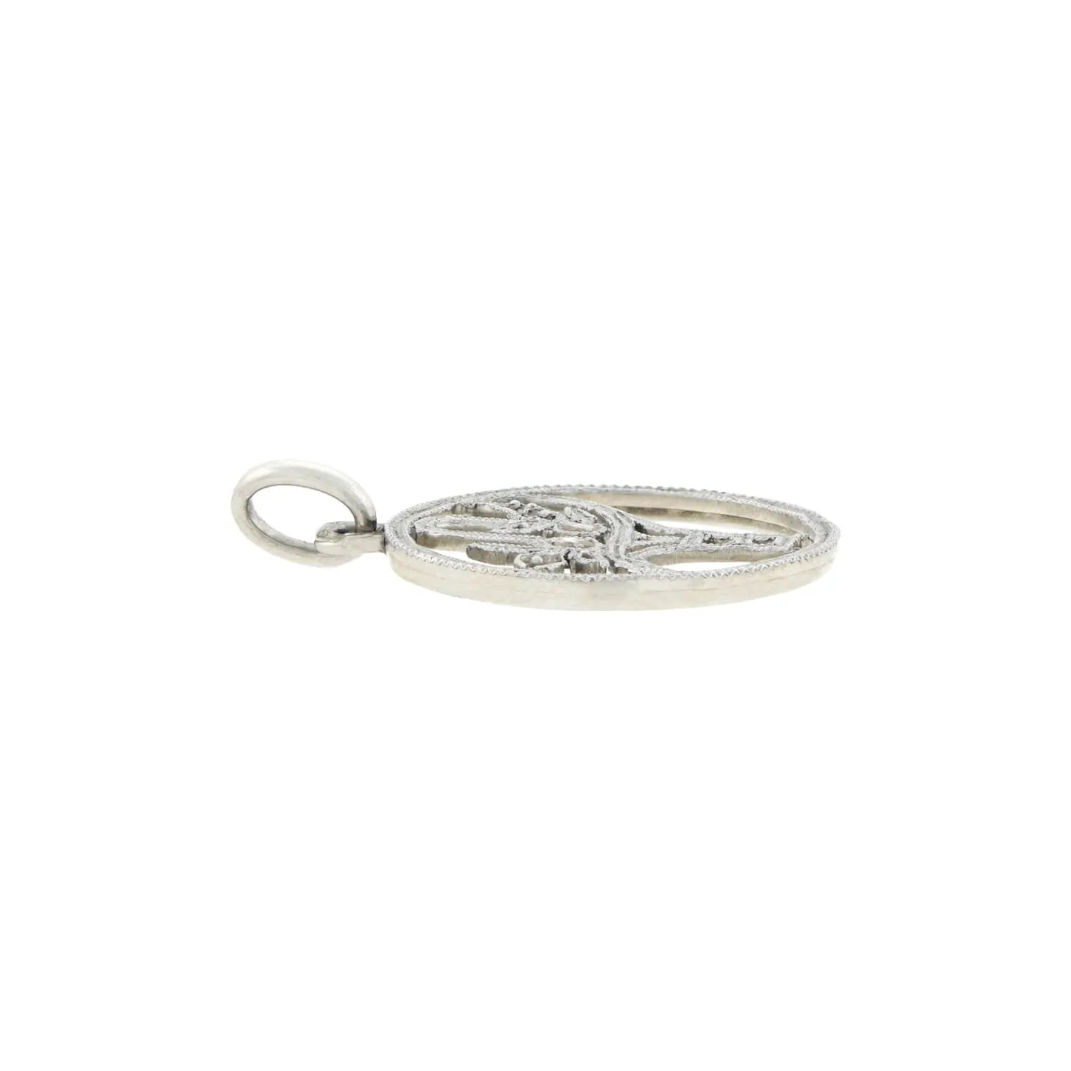 Edwardian Platinum   Rose Cut Diamond Flower Basket Charm