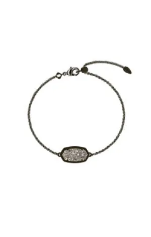 Elaina Slide Bracelet Gunmetal - Platinum Drusy