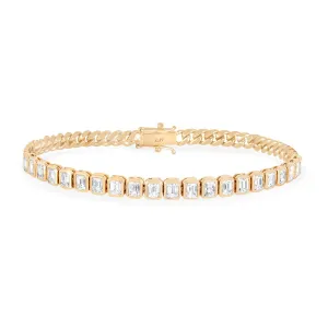 Emerald Cut Diamond Cuban Bracelet | Ready to Ship