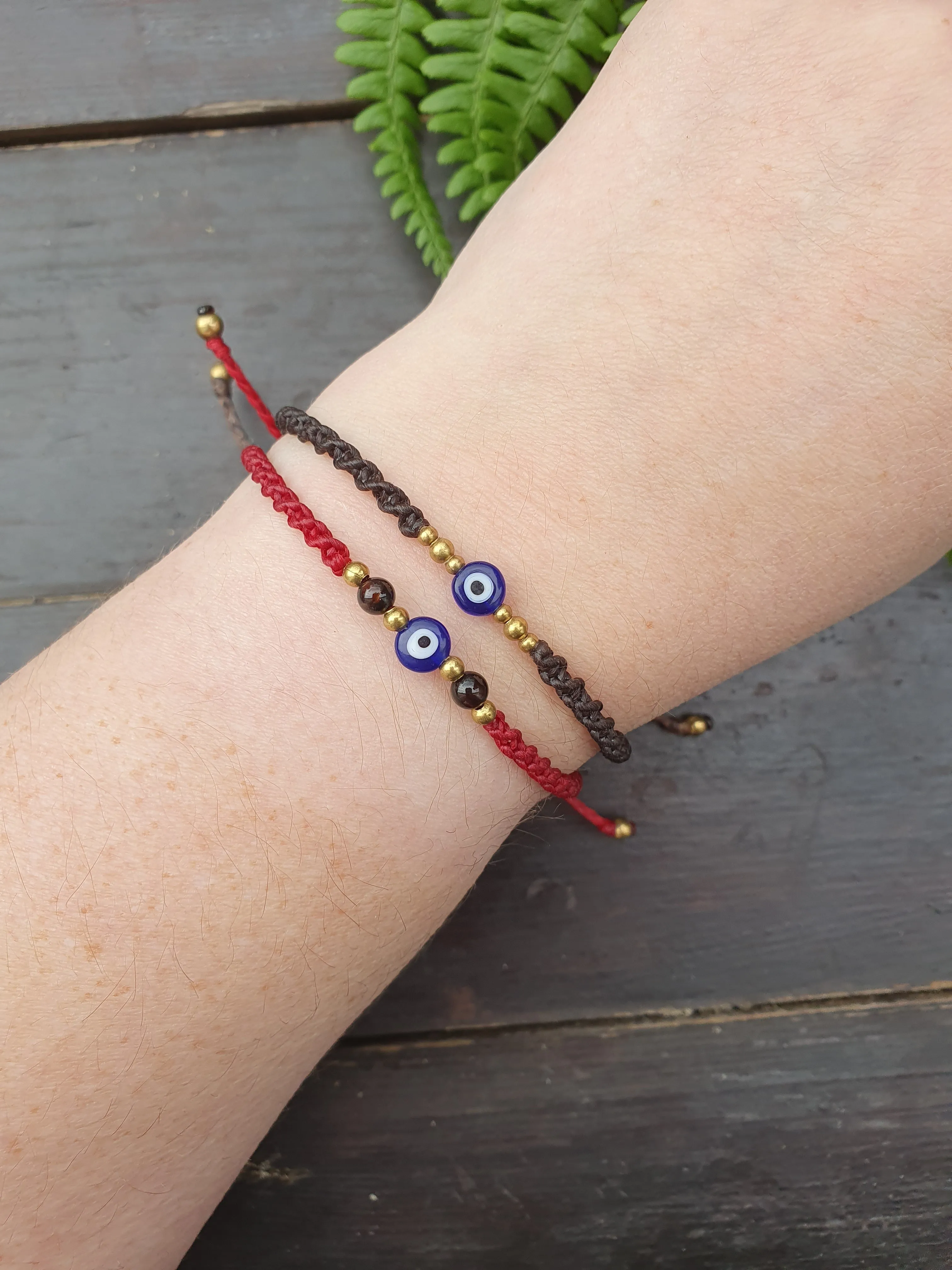 Evil eye crystal bracelet, HALLOWEEN macrame braided seeing eye gemstone bracelet, personalised protection band, woo woo witchy bracelet