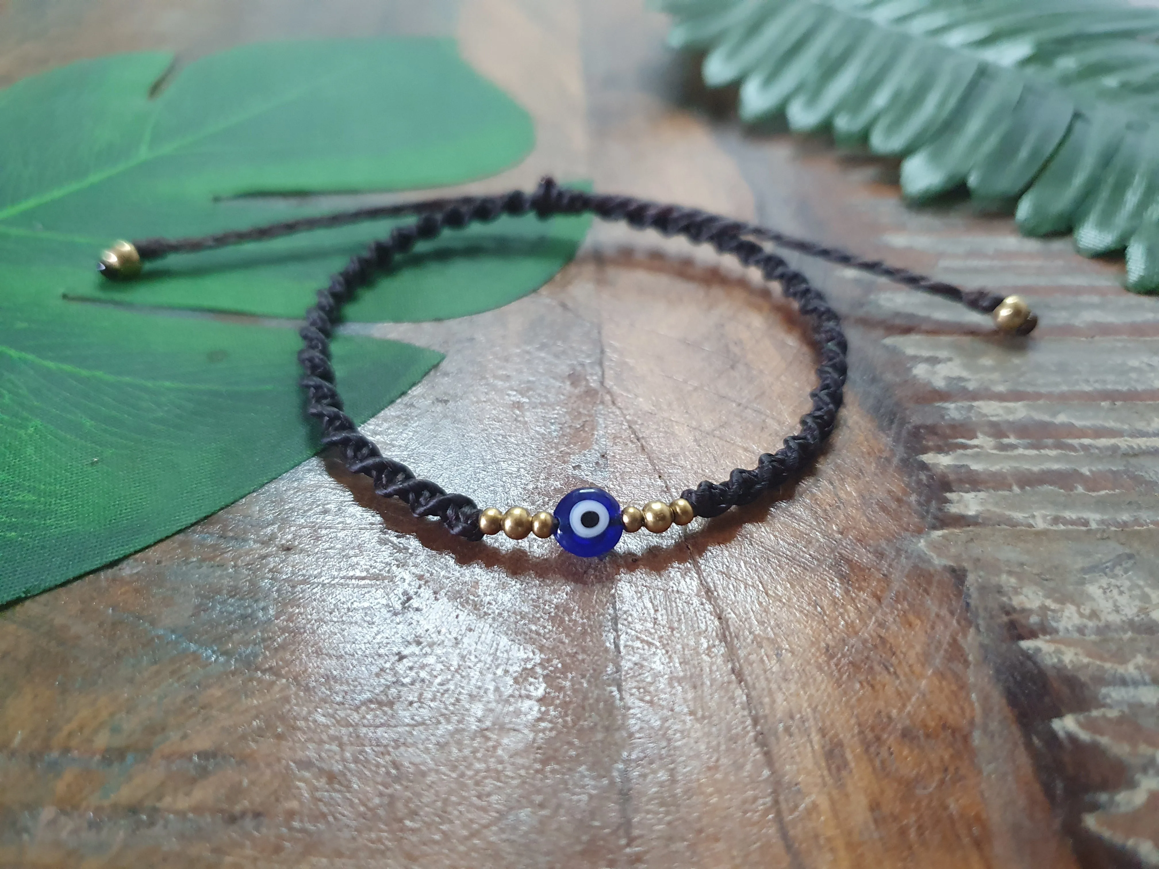 Evil eye crystal bracelet, HALLOWEEN macrame braided seeing eye gemstone bracelet, personalised protection band, woo woo witchy bracelet