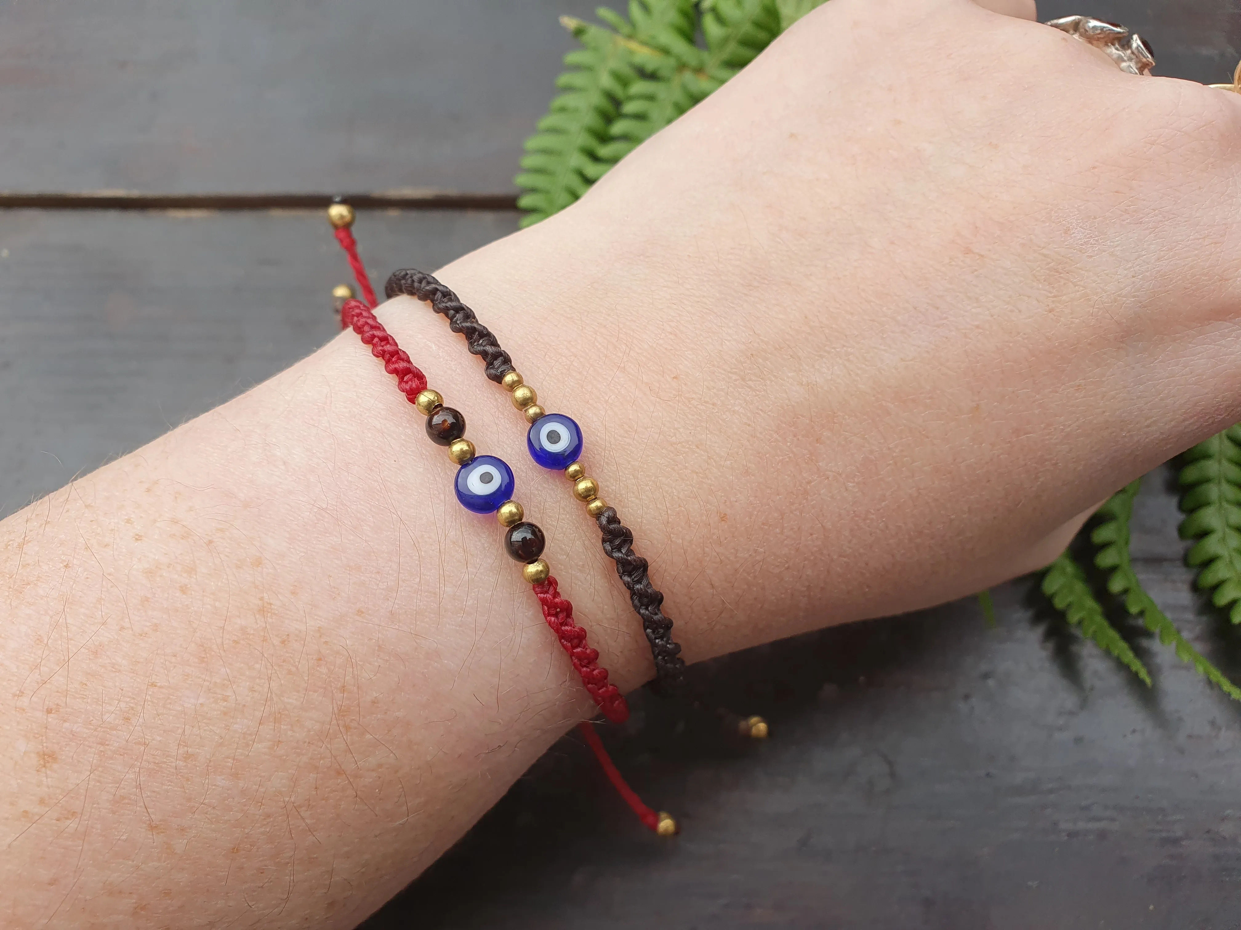 Evil eye crystal bracelet, HALLOWEEN macrame braided seeing eye gemstone bracelet, personalised protection band, woo woo witchy bracelet