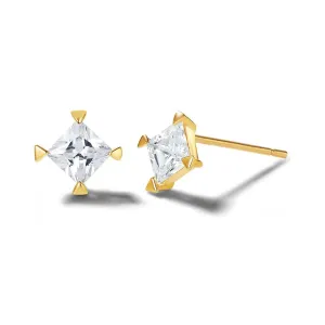 FANCIME Dainty Stud 14K Yellow Gold Earrings