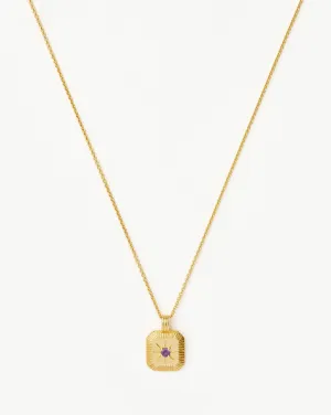 February Birthstone Pendant Necklace | 18ct Gold Vermeil/Amethyst