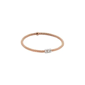 Fope 18K Rose Gold Prima Collection Bracelet with Diamonds, Medium Size